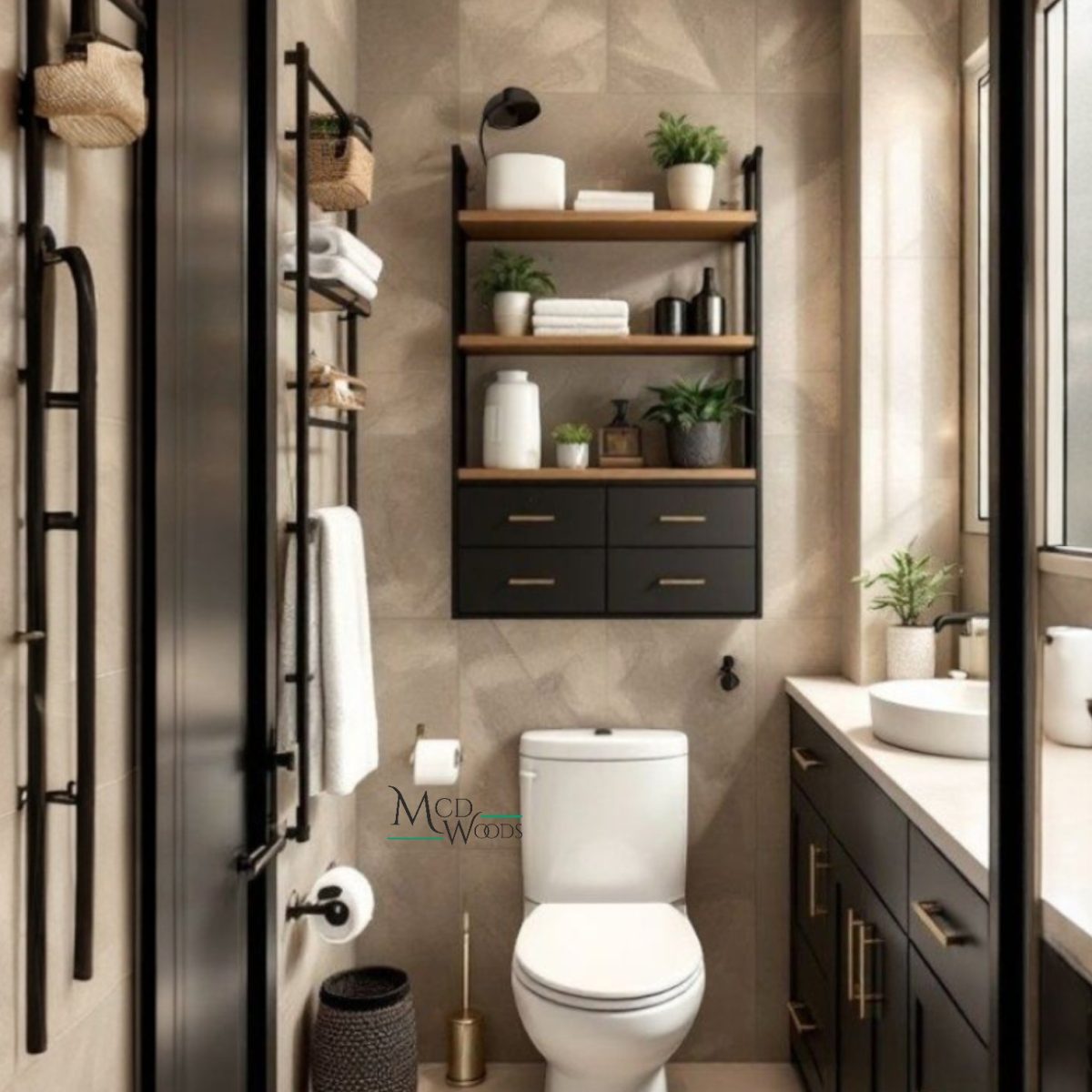 Estante alto de baño Loft Black - MCD Woods - Tienda de Muebles